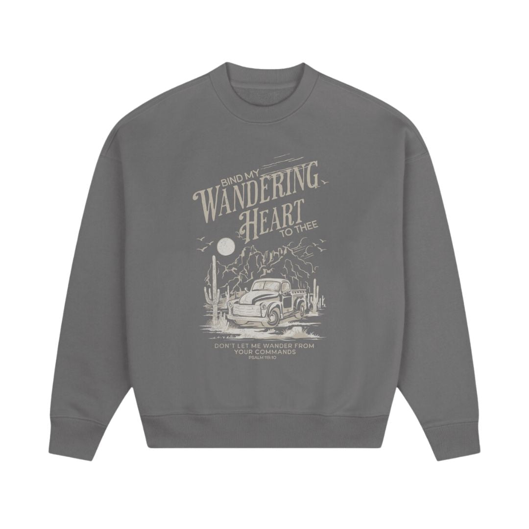 Wandering Heart Adult Charcoal Crewneck