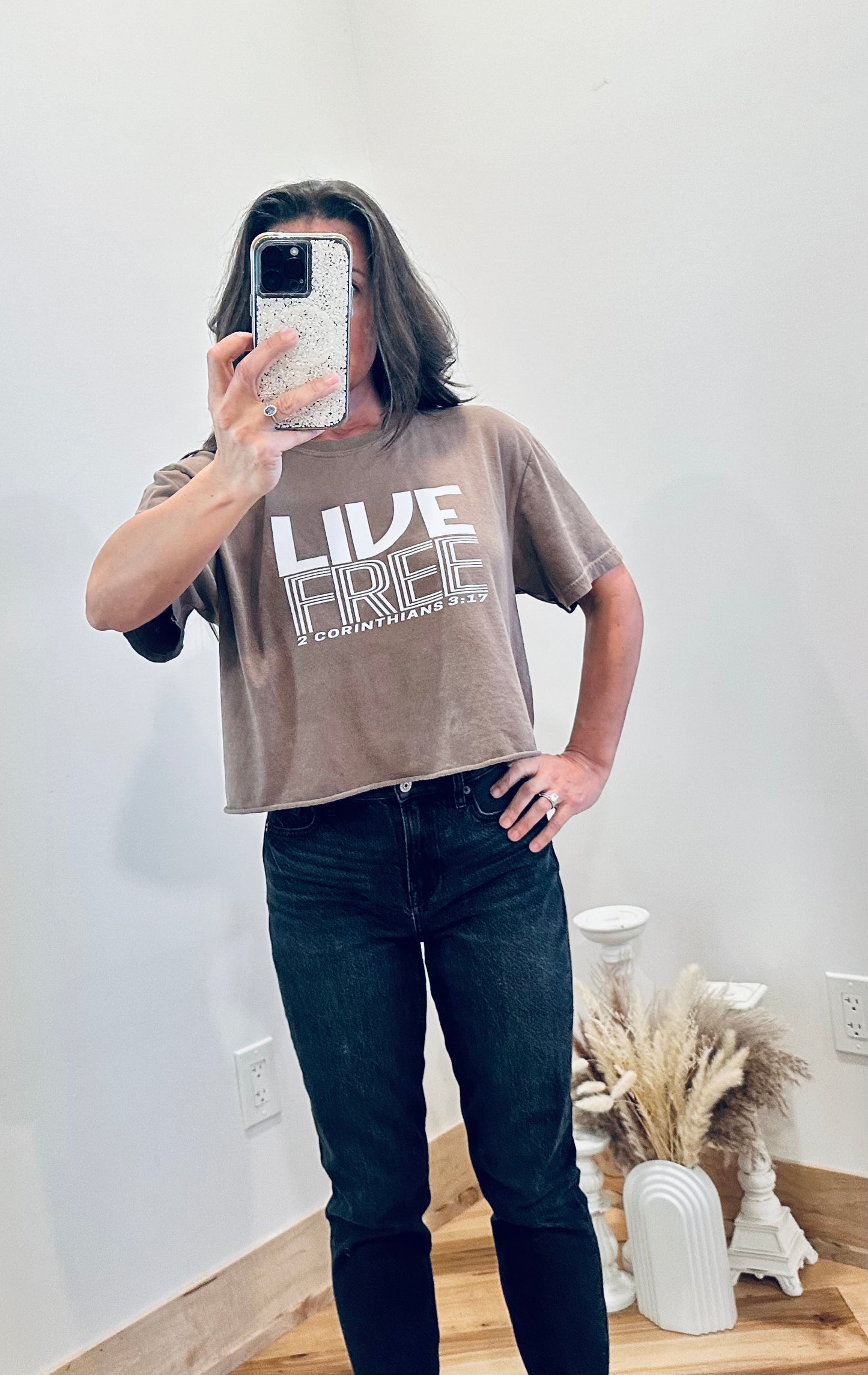 Live Free Classy-Crop Adult Tshirt