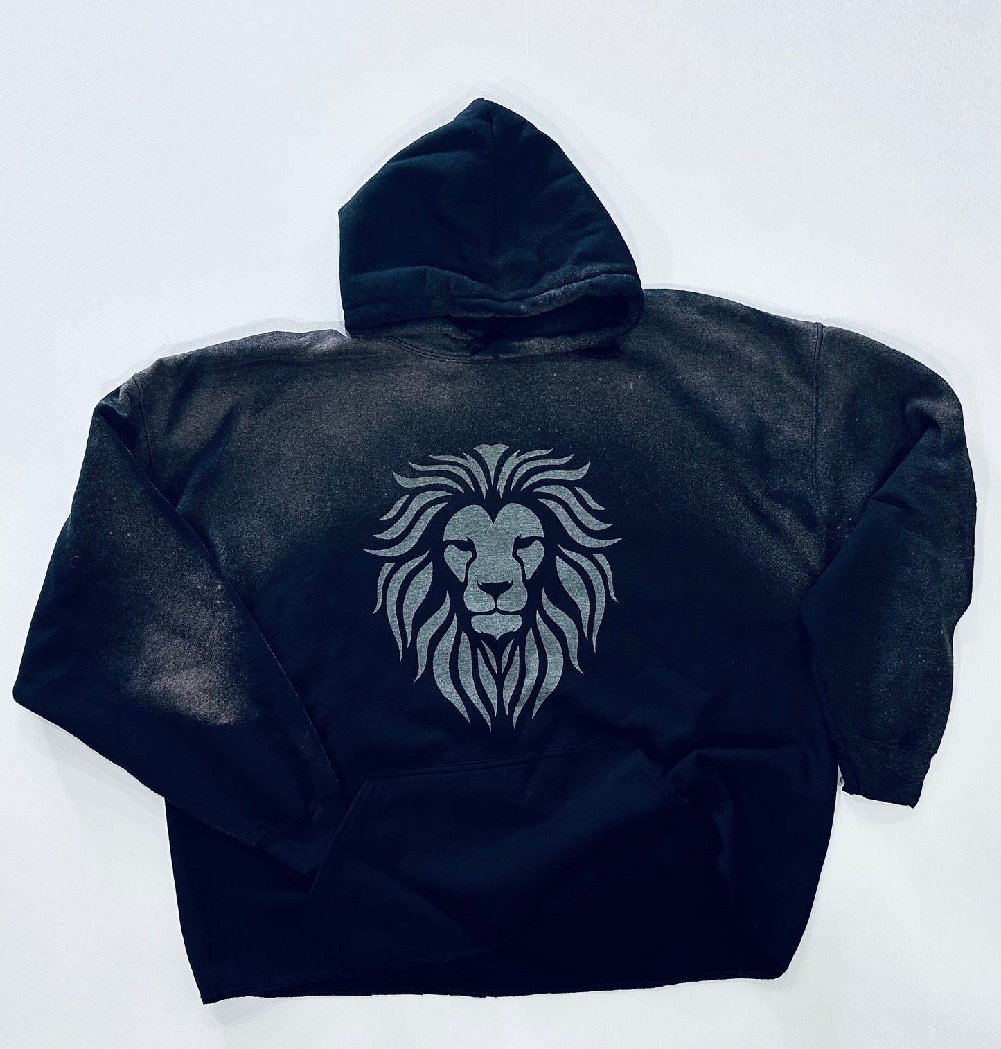 Lion Head His Name Is Holy Custom Faded Hoodie w/ Classy-Crop